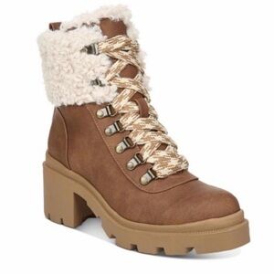160- Circus by Sam Edelman Sambert Sherpa Lace-Up Ankle Boots NWOB Size 7
